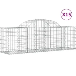 Best FinePRICE Kaareva kivikori 200x30x140/160 cm galvanoitu rauta (53487)