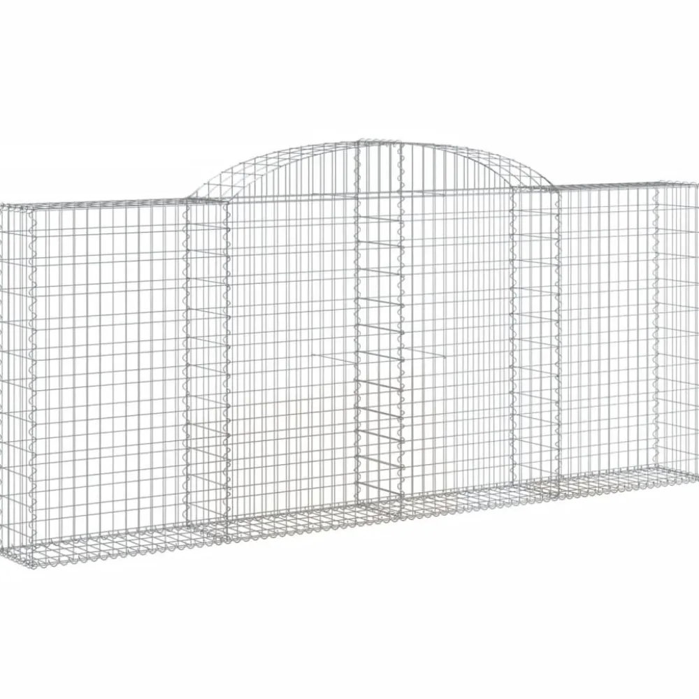 Best FinePRICE Kaareva kivikori 200x30x140/160 cm galvanoitu rauta (53487)