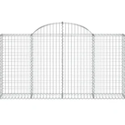 Best FinePRICE Kaareva kivikori 200x30x140/160 cm galvanoitu rauta (53487)