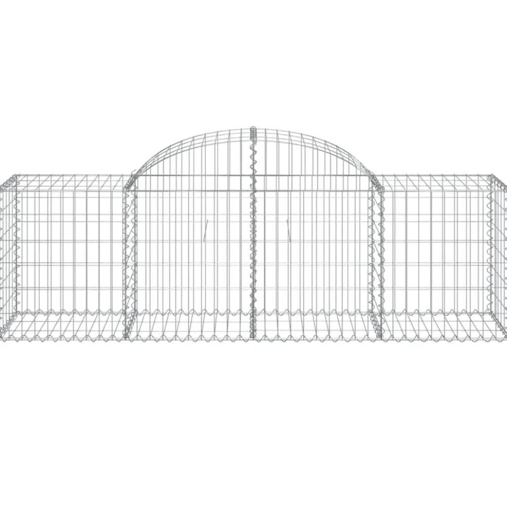 Best FinePRICE Kaareva kivikori 200x30x140/160 cm galvanoitu rauta (53487)