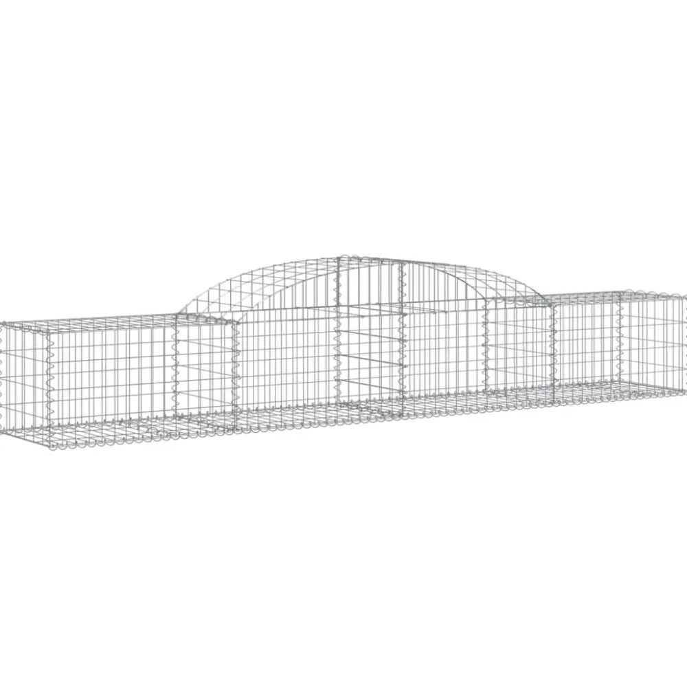 Best FinePRICE Kaareva kivikori 200x30x140/160 cm galvanoitu rauta (53487)