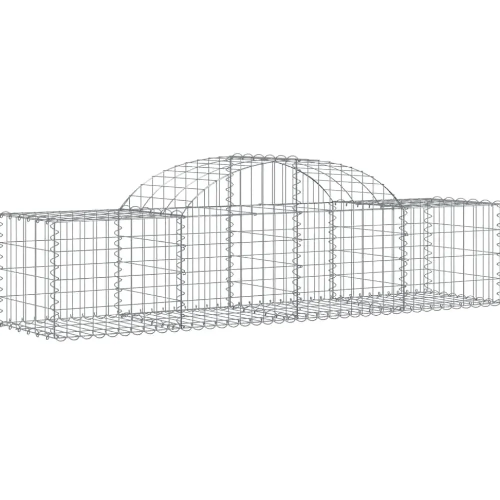 Best FinePRICE Kaareva kivikori 200x30x140/160 cm galvanoitu rauta (53487)