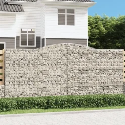 Best FinePRICE Kaareva kivikori 200x30x140/160 cm galvanoitu rauta (53487)