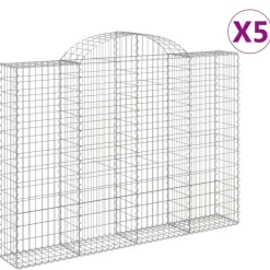 Best FinePRICE Kaareva kivikori 200x30x140/160 cm galvanoitu rauta (53487)