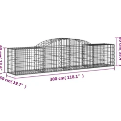 Best FinePRICE Kaareva kivikori 200x30x140/160 cm galvanoitu rauta (53487)
