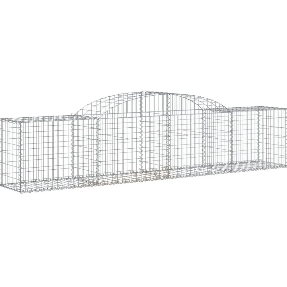 Best FinePRICE Kaareva kivikori 200x30x140/160 cm galvanoitu rauta (53487)