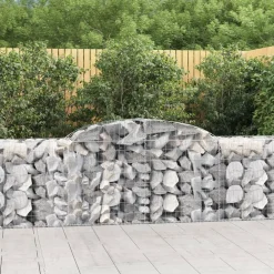 Best FinePRICE Kaareva kivikori 200x30x140/160 cm galvanoitu rauta (53487)