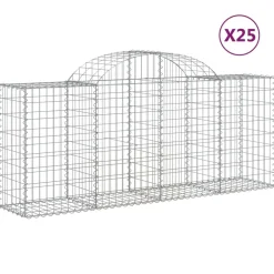Best FinePRICE Kaareva kivikori 200x30x140/160 cm galvanoitu rauta (53487)