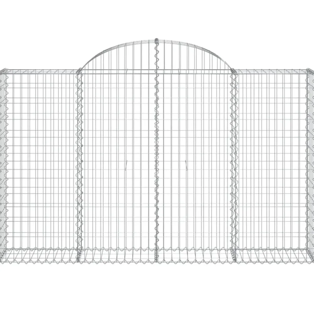 Best FinePRICE Kaareva kivikori 200x30x140/160 cm galvanoitu rauta (53487)