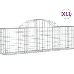 Best FinePRICE Kaareva kivikori 200x30x140/160 cm galvanoitu rauta (53487)