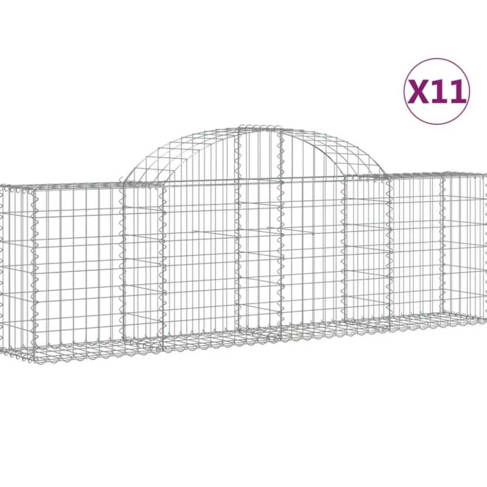 Best FinePRICE Kaareva kivikori 200x30x140/160 cm galvanoitu rauta (53487)