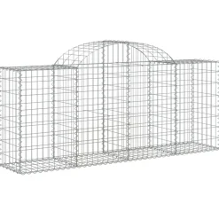Best FinePRICE Kaareva kivikori 200x30x140/160 cm galvanoitu rauta (53487)