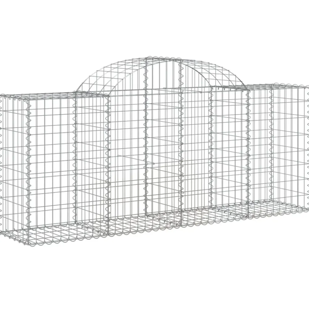 Best FinePRICE Kaareva kivikori 200x30x140/160 cm galvanoitu rauta (53487)