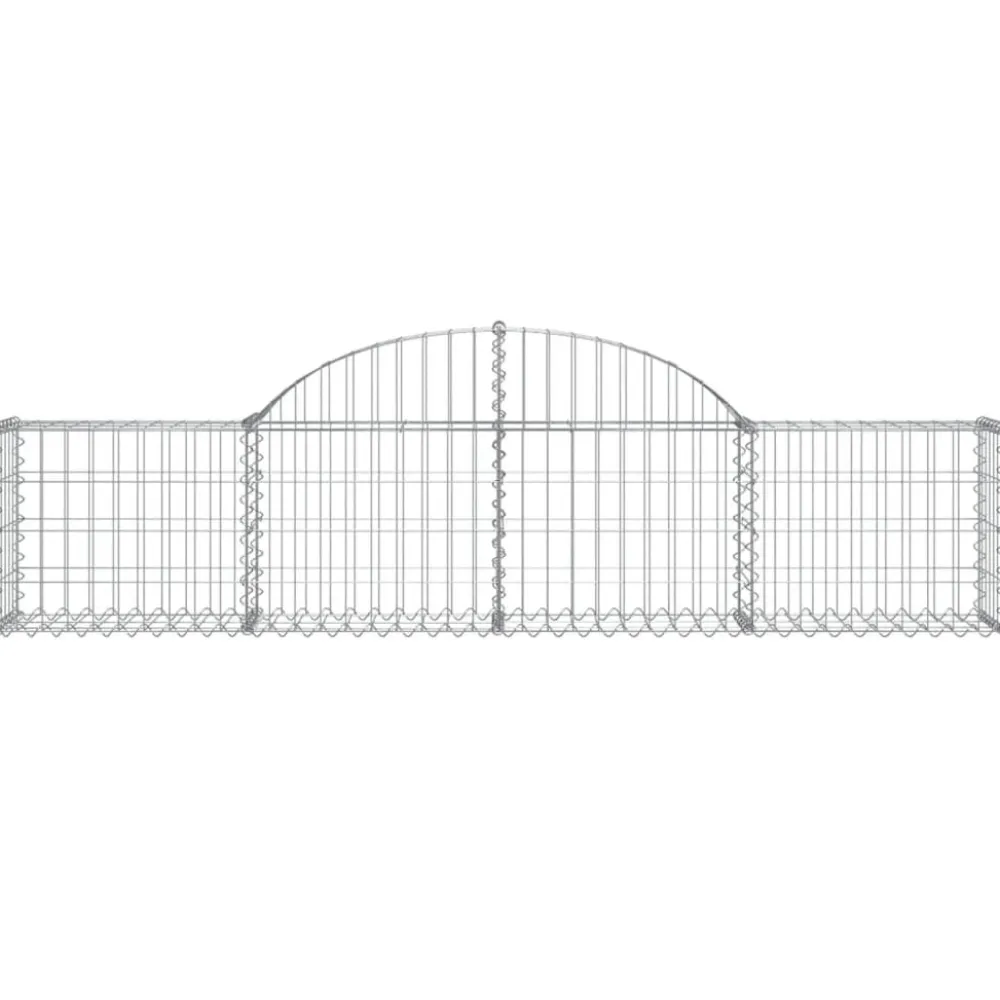 Best FinePRICE Kaareva kivikori 200x30x140/160 cm galvanoitu rauta (53487)