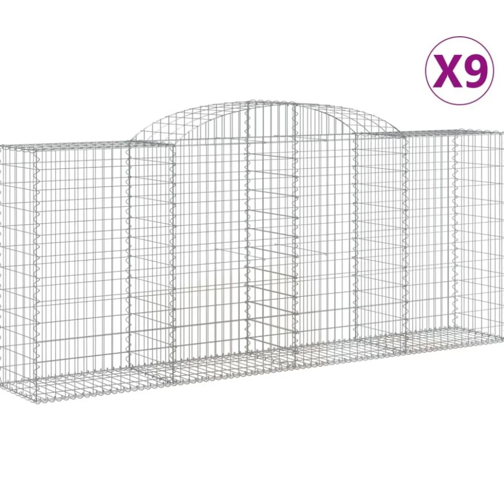 Best FinePRICE Kaareva kivikori 200x30x140/160 cm galvanoitu rauta (53487)