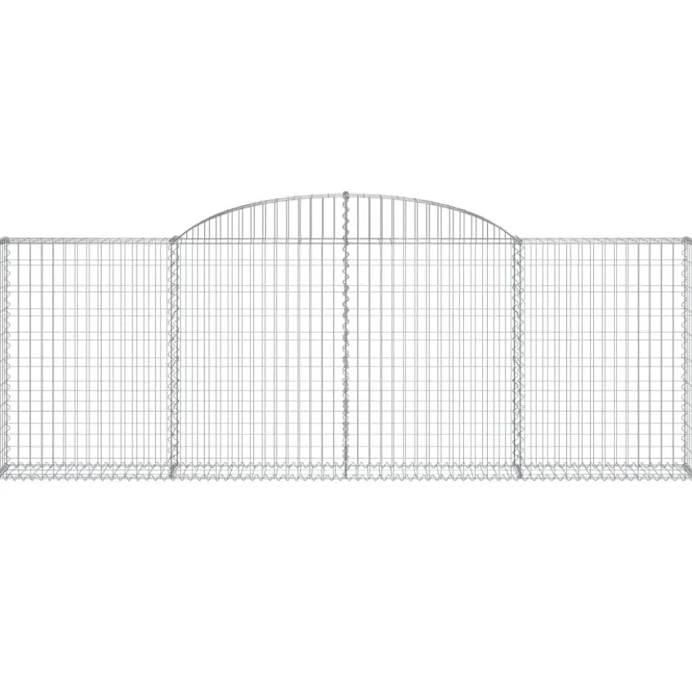 Best FinePRICE Kaareva kivikori 200x30x140/160 cm galvanoitu rauta (53487)