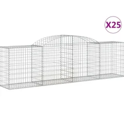 Best FinePRICE Kaareva kivikori 200x30x140/160 cm galvanoitu rauta (53487)
