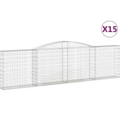 Best FinePRICE Kaareva kivikori 200x30x140/160 cm galvanoitu rauta (53487)