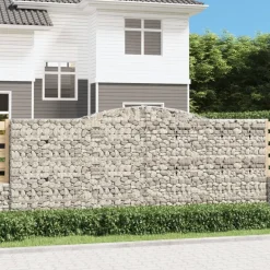 Best FinePRICE Kaareva kivikori 200x30x140/160 cm galvanoitu rauta (53487)