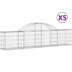 Best FinePRICE Kaareva kivikori 200x30x140/160 cm galvanoitu rauta (53487)