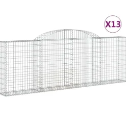Best FinePRICE Kaareva kivikori 200x30x140/160 cm galvanoitu rauta (53487)