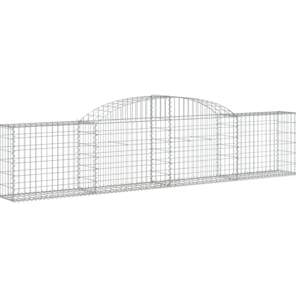 Best FinePRICE Kaareva kivikori 200x30x140/160 cm galvanoitu rauta (53487)