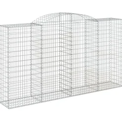 Best FinePRICE Kaareva kivikori 200x30x140/160 cm galvanoitu rauta (53487)