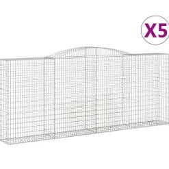 Best FinePRICE Kaareva kivikori 200x30x140/160 cm galvanoitu rauta (53487)