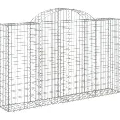 Best FinePRICE Kaareva kivikori 200x30x140/160 cm galvanoitu rauta (53487)