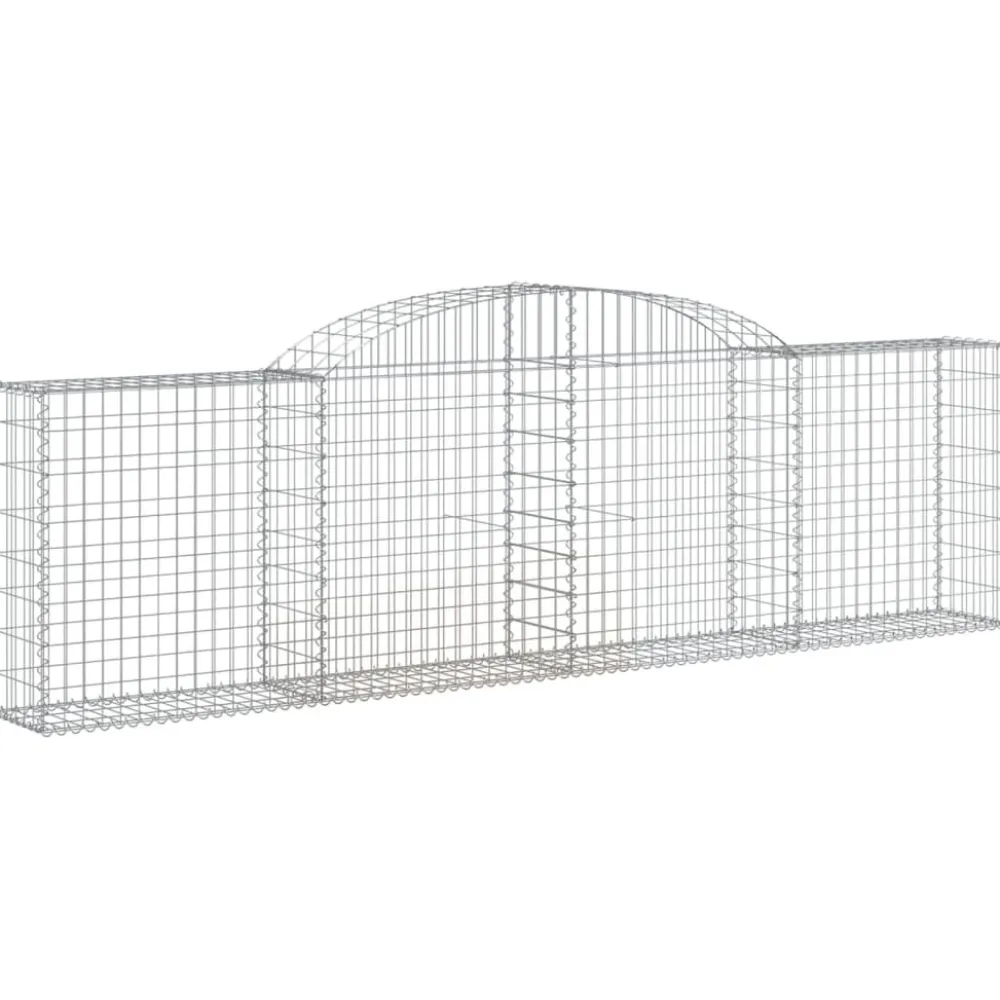 Best FinePRICE Kaareva kivikori 200x30x140/160 cm galvanoitu rauta (53487)