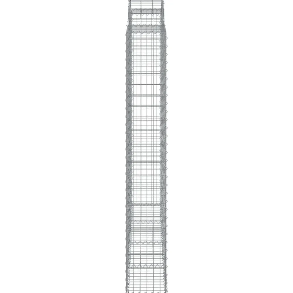 Best FinePRICE Kaareva kivikori 200x30x140/160 cm galvanoitu rauta (53487)