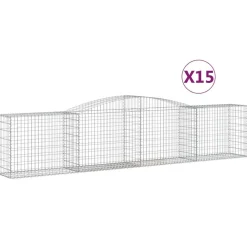 Best FinePRICE Kaareva kivikori 200x30x140/160 cm galvanoitu rauta (53487)
