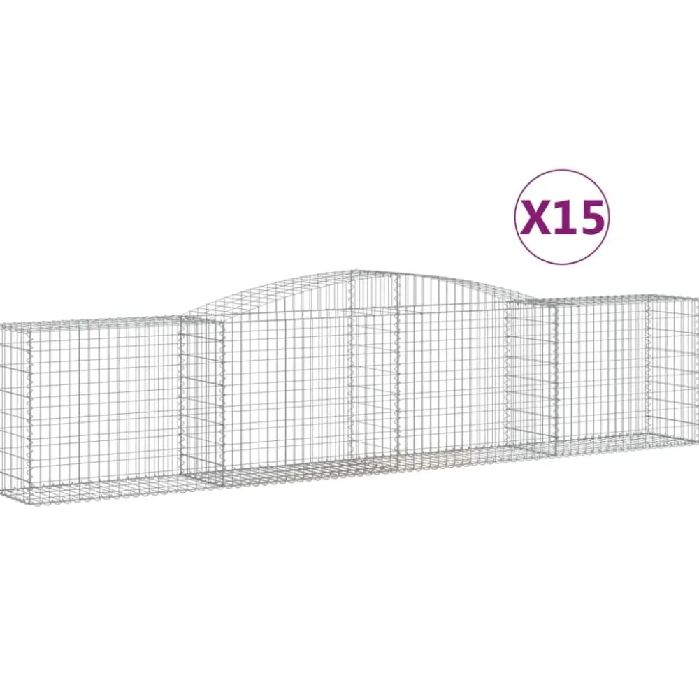 Best FinePRICE Kaareva kivikori 200x30x140/160 cm galvanoitu rauta (53487)