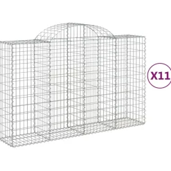 Best FinePRICE Kaareva kivikori 200x30x140/160 cm galvanoitu rauta (53487)
