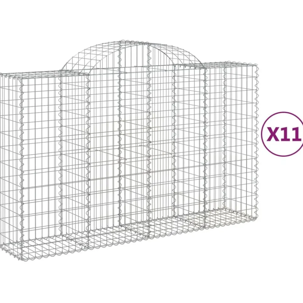 Best FinePRICE Kaareva kivikori 200x30x140/160 cm galvanoitu rauta (53487)