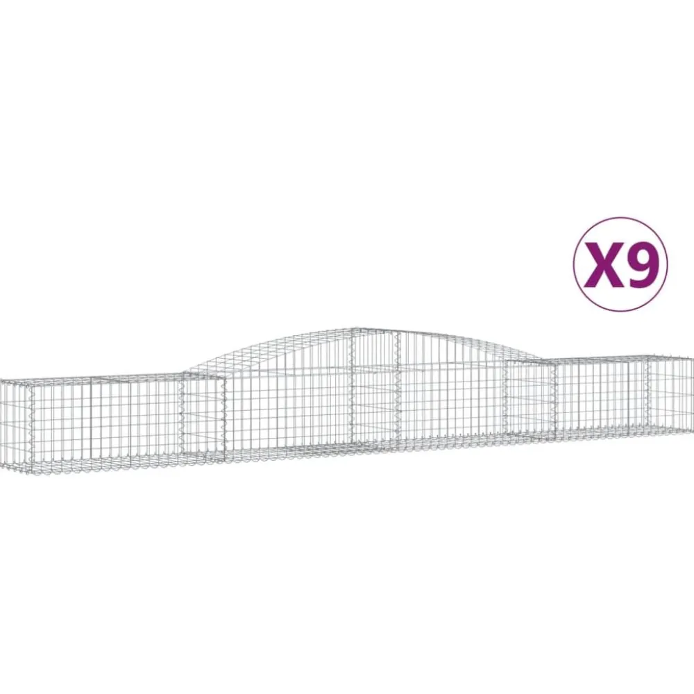 Best FinePRICE Kaareva kivikori 200x30x140/160 cm galvanoitu rauta (53487)
