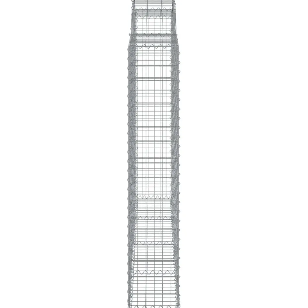 Best FinePRICE Kaareva kivikori 200x30x140/160 cm galvanoitu rauta (53487)