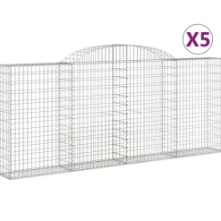 Best FinePRICE Kaareva kivikori 200x30x140/160 cm galvanoitu rauta (53487)