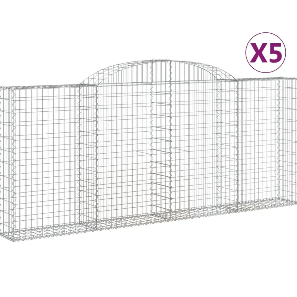 Best FinePRICE Kaareva kivikori 200x30x140/160 cm galvanoitu rauta (53487)