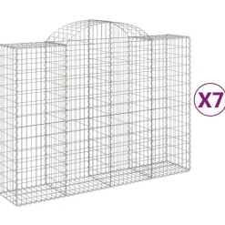 Best FinePRICE Kaareva kivikori 200x30x140/160 cm galvanoitu rauta (53487)
