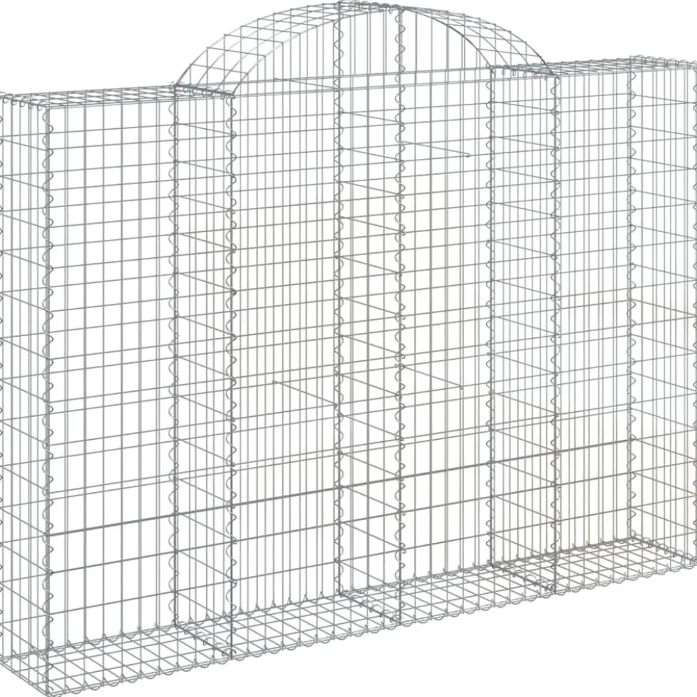 Best FinePRICE Kaareva kivikori 200x30x140/160 cm galvanoitu rauta (53487)