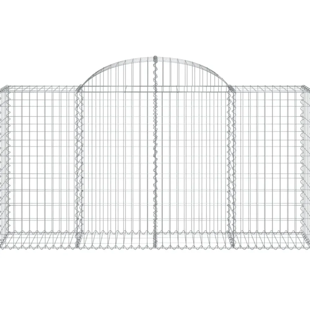 Best FinePRICE Kaareva kivikori 200x30x140/160 cm galvanoitu rauta (53487)