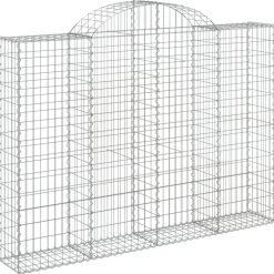 Best FinePRICE Kaareva kivikori 200x30x140/160 cm galvanoitu rauta (53487)