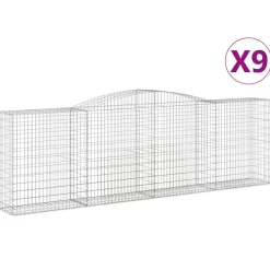 Best FinePRICE Kaareva kivikori 200x30x140/160 cm galvanoitu rauta (53487)