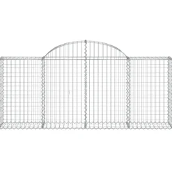 Best FinePRICE Kaareva kivikori 200x30x140/160 cm galvanoitu rauta (53487)