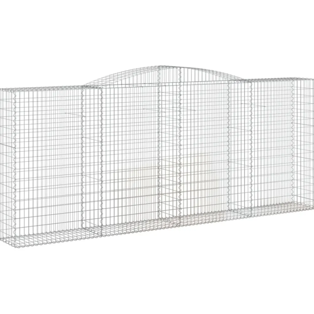 Best FinePRICE Kaareva kivikori 200x30x140/160 cm galvanoitu rauta (53487)