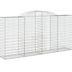 Best FinePRICE Kaareva kivikori 200x30x140/160 cm galvanoitu rauta (53487)