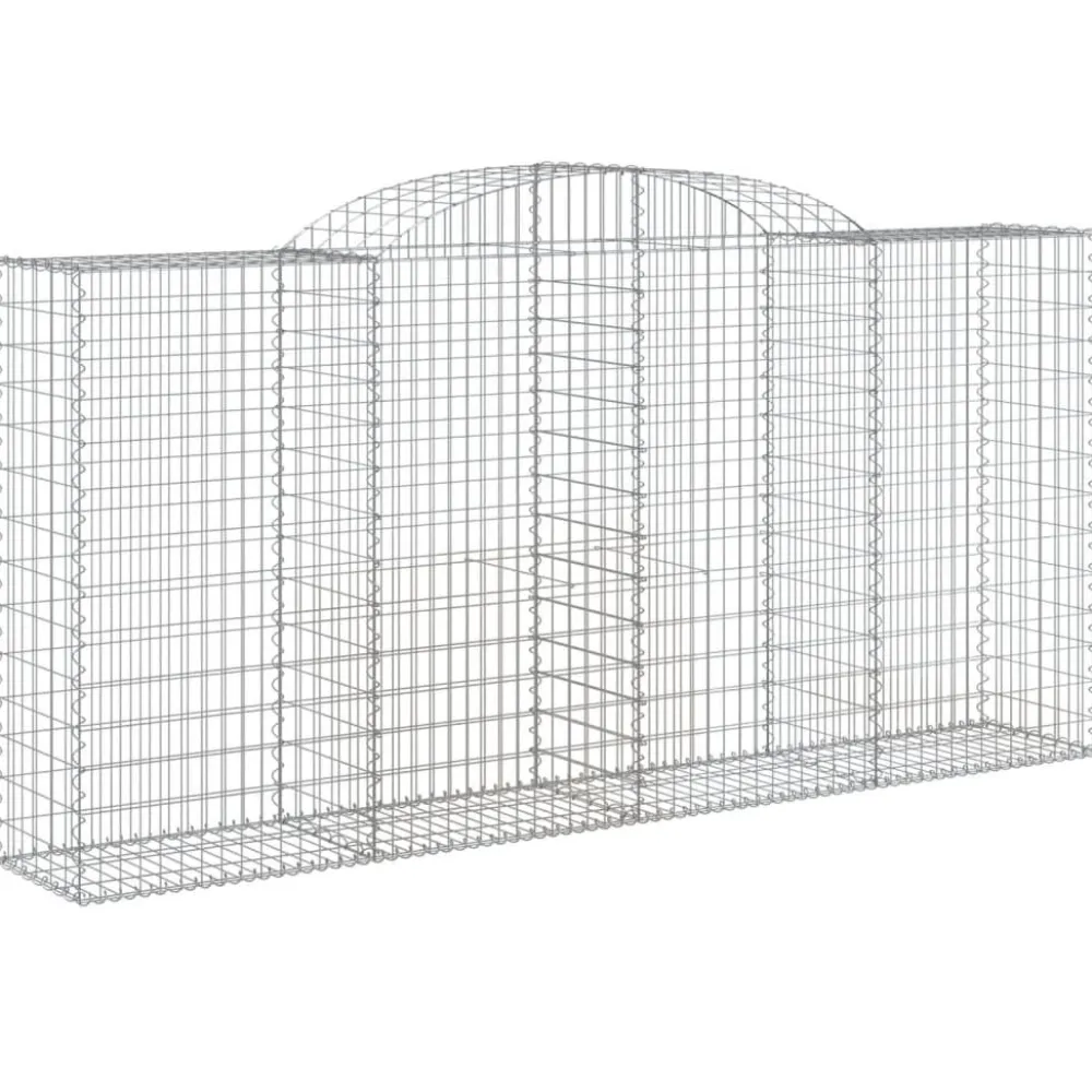 Best FinePRICE Kaareva kivikori 200x30x140/160 cm galvanoitu rauta (53487)