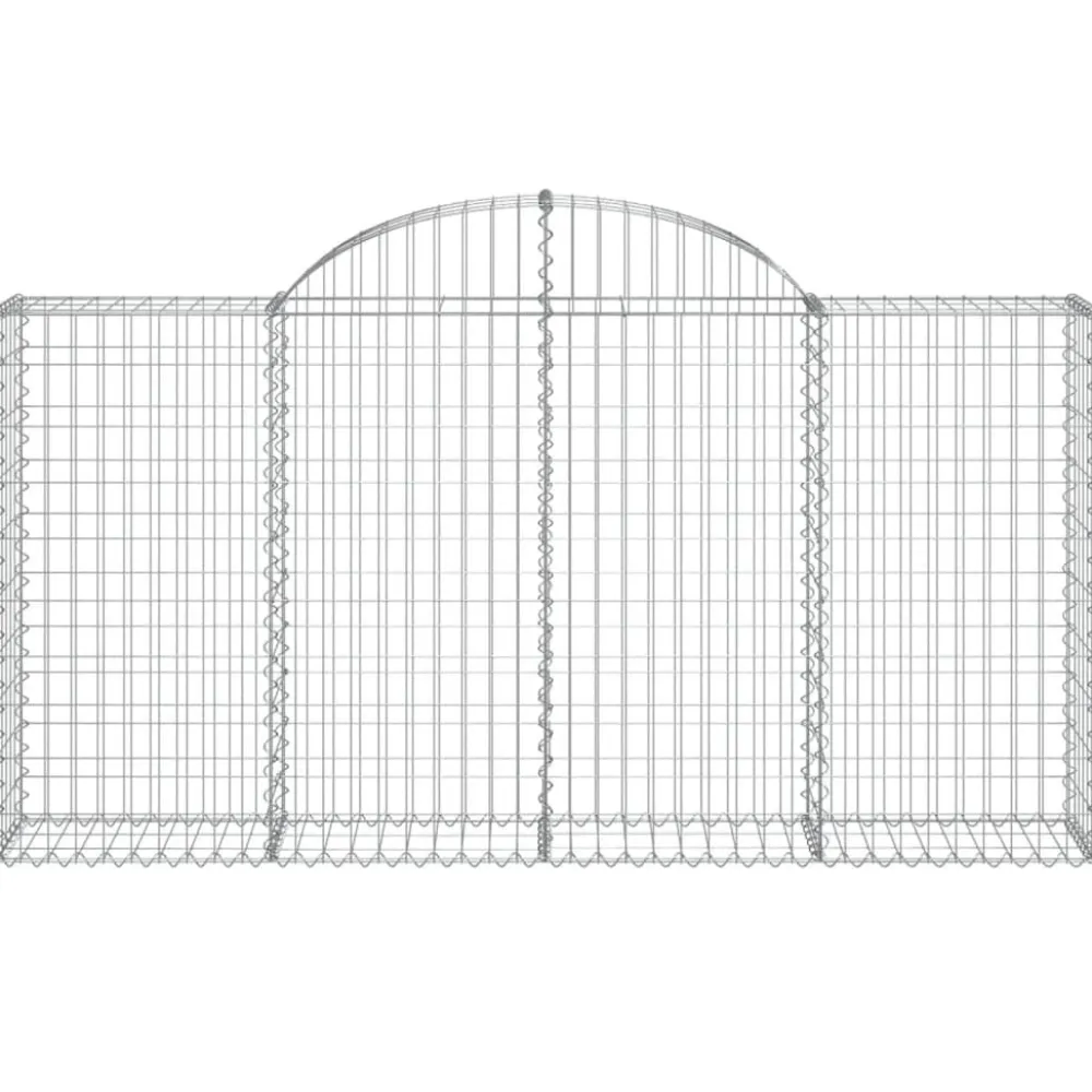 Best FinePRICE Kaareva kivikori 200x30x140/160 cm galvanoitu rauta (53487)