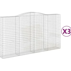 Best FinePRICE Kaareva kivikori 200x30x140/160 cm galvanoitu rauta (53487)